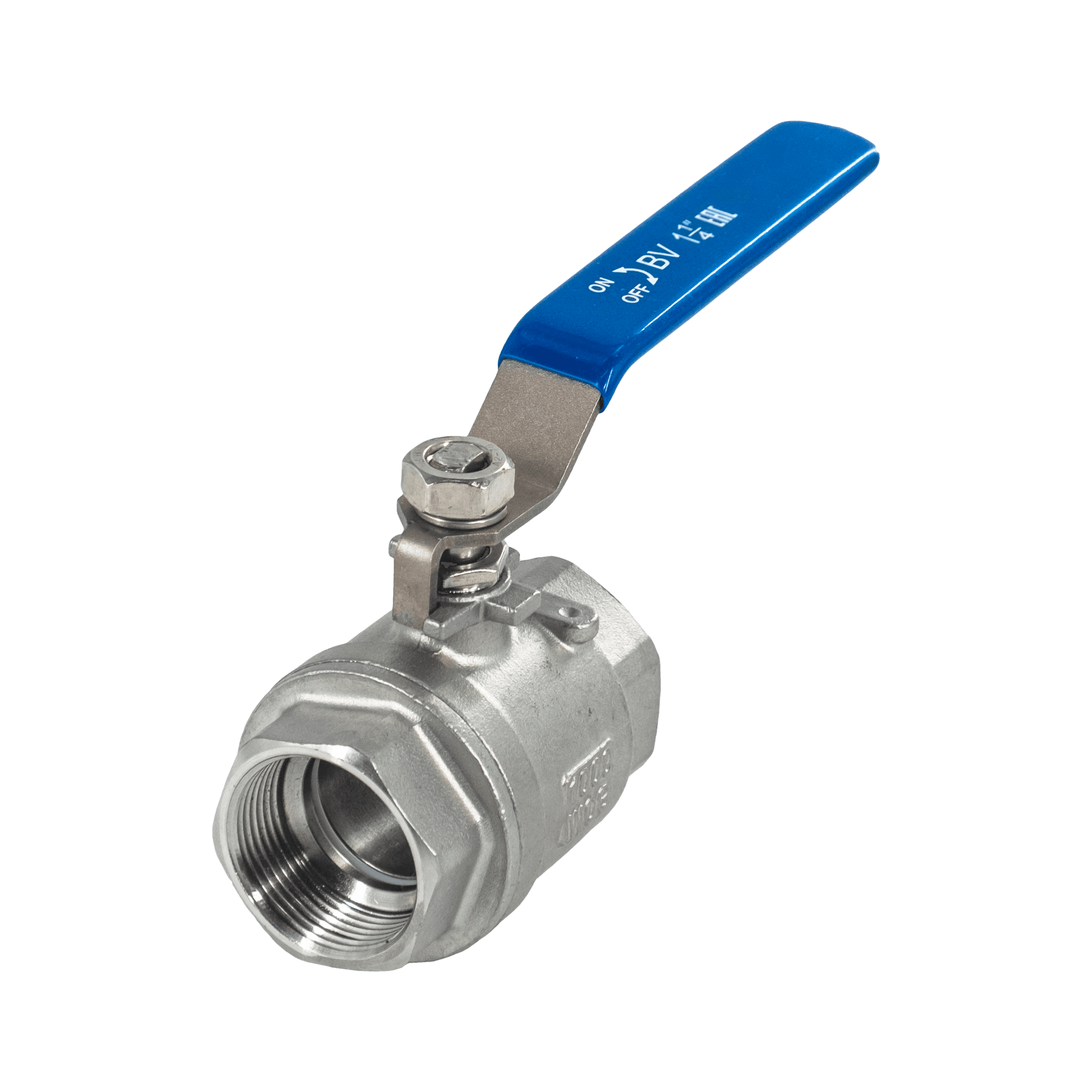 Кран шаровый муфтовый двусоставной нержавеющий (2PC), AISI304 DN32 (1 1/4'), (CF8), PN40