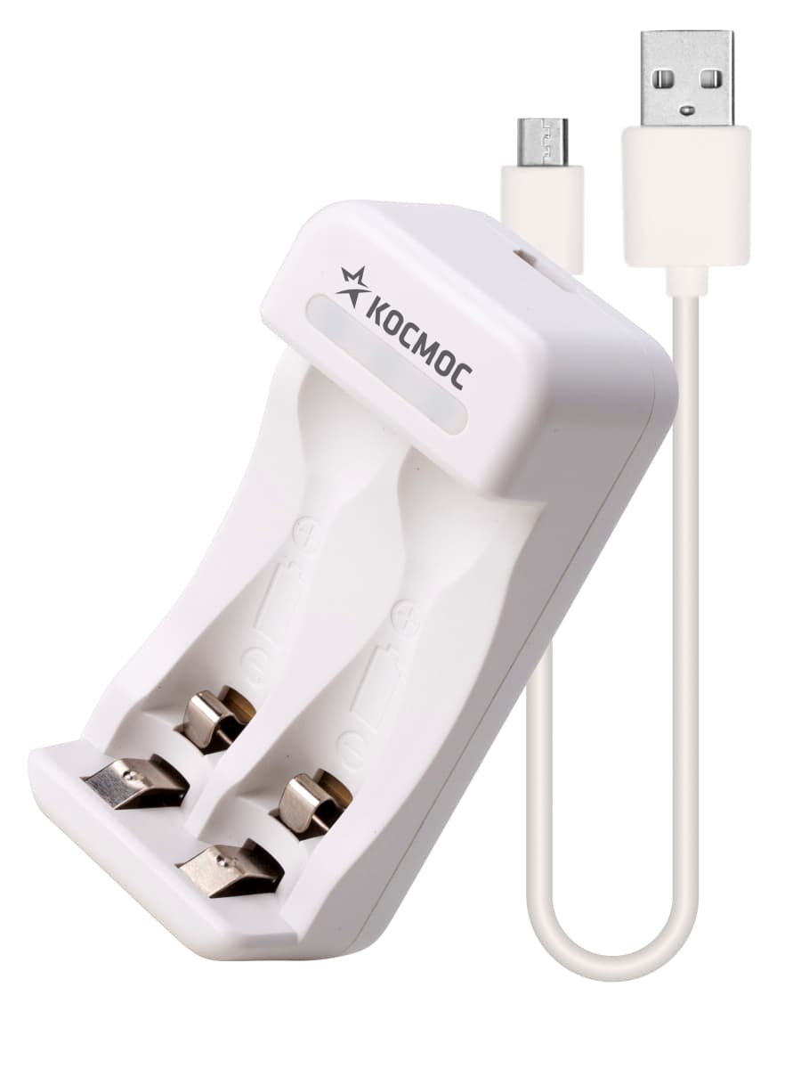 Зарядное устройство 1-2 AA/AAA питание от USB шнура, КОСМОС