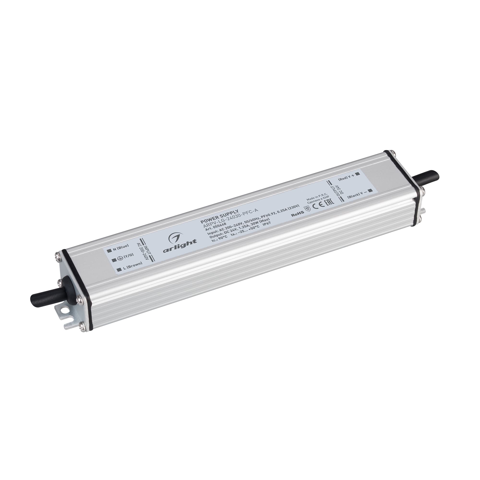 Блок питания ARPV-LG-24030-PFC-A 24V, 1.25A, 30W, IP67, металл, 5 лет