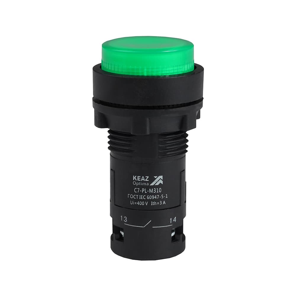 Кнопка с подсветкой OptiSignal Compact D22 C7-PL-M310 зеленая 1НО 230 В AC XB7NW33M1