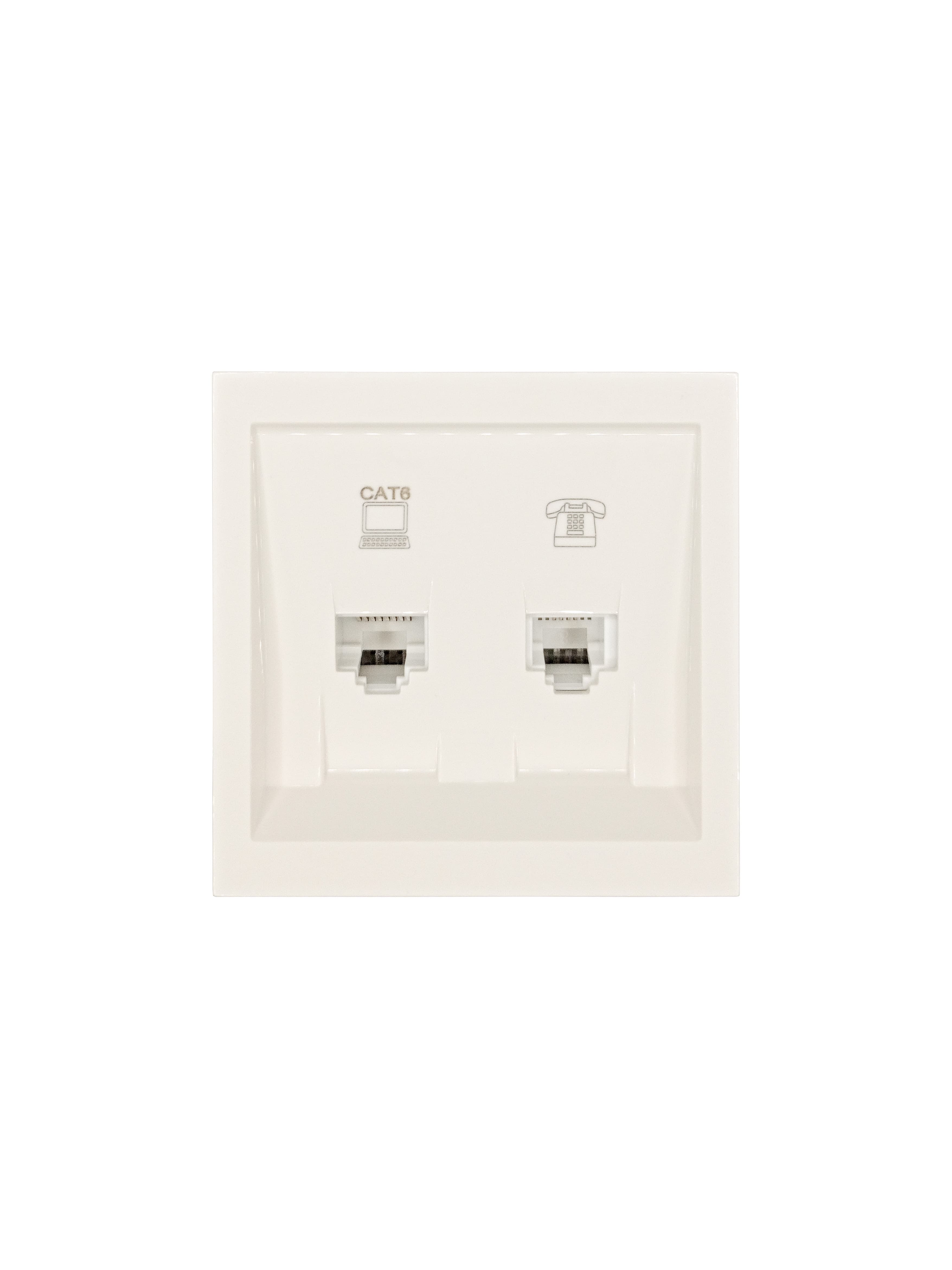 ZIMA Розетка компьютер Cat 6 + телефон, механизм, слоновая кость Lezard 704-9088-144