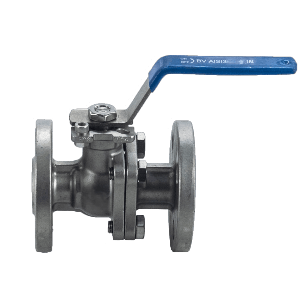 Кран шаровый фланцевый под привод нержавеющий (2PC), AISI304 DN15 (1/2'), (CF8), PN40