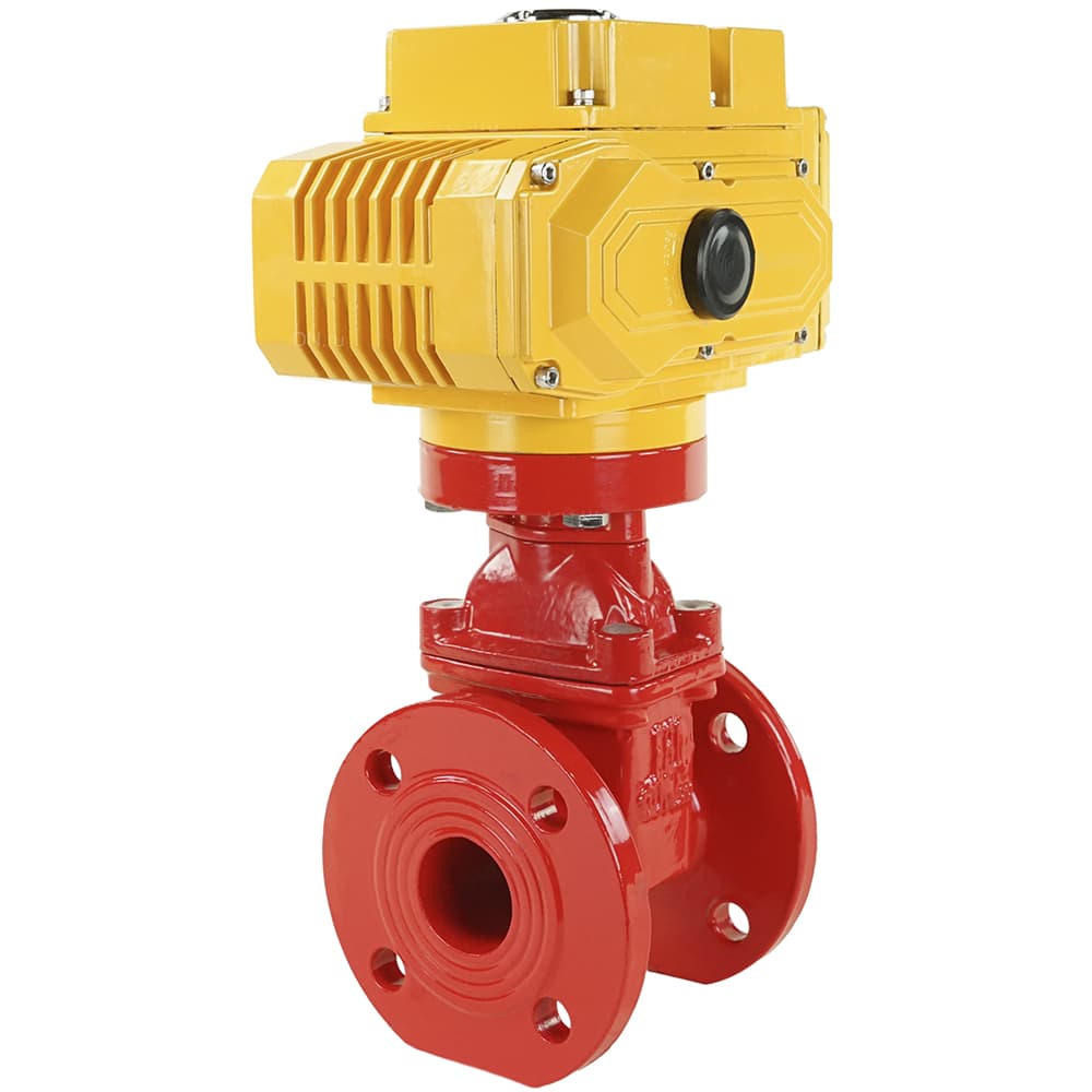 Задвижка клиновая 30ч939р с обрезиненным клином красная GGG50-EPDM-F4-RED Ду50 Ру16 110-120 град. с электроприводом M50, 220 В