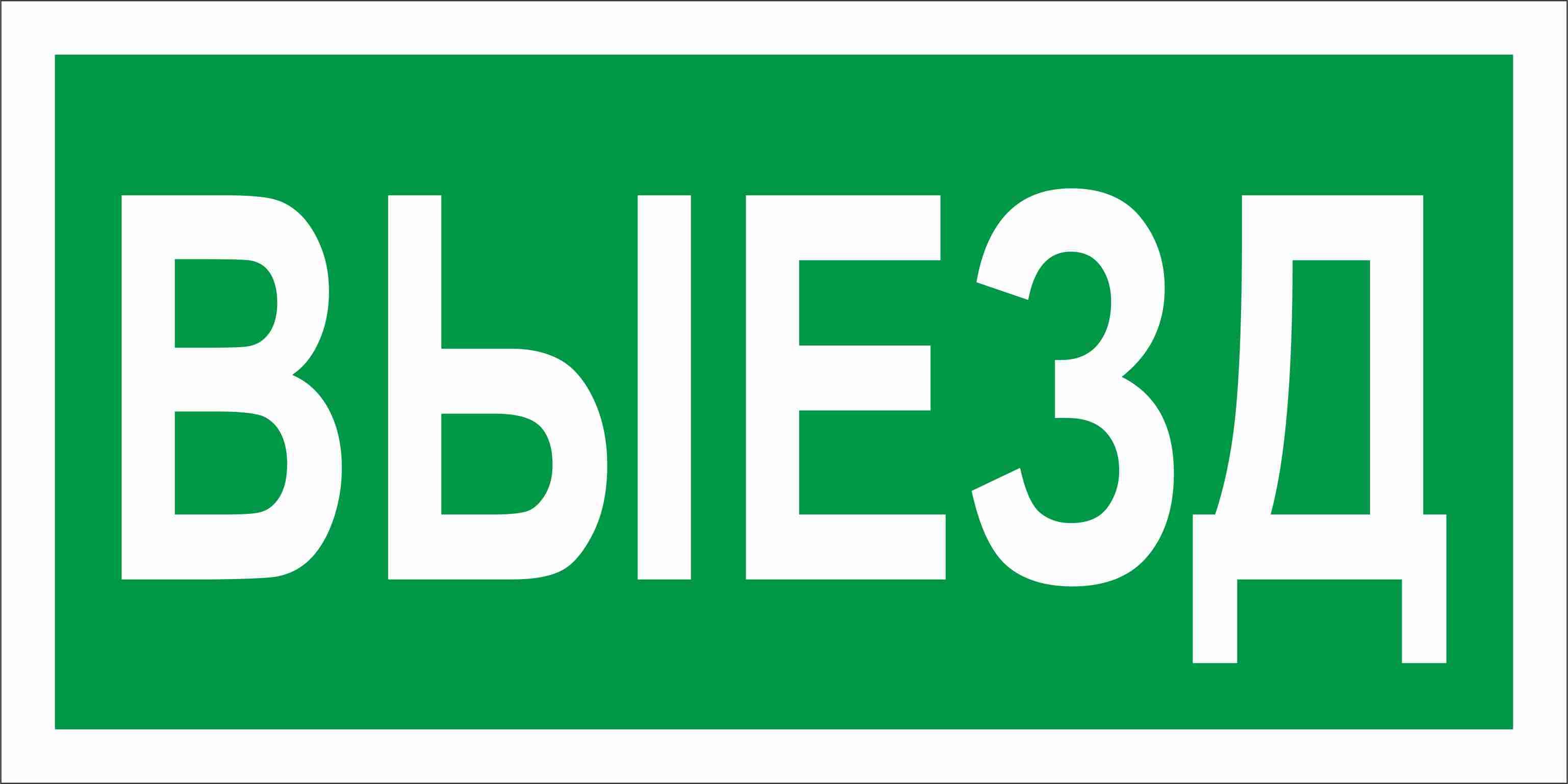 Пиктограмма ПЭУ 017 Выезд 130х260