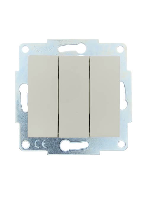 ASTI Выключатель 3-кл., 10 А, механизм, крем  Lezard 7081-0388-109