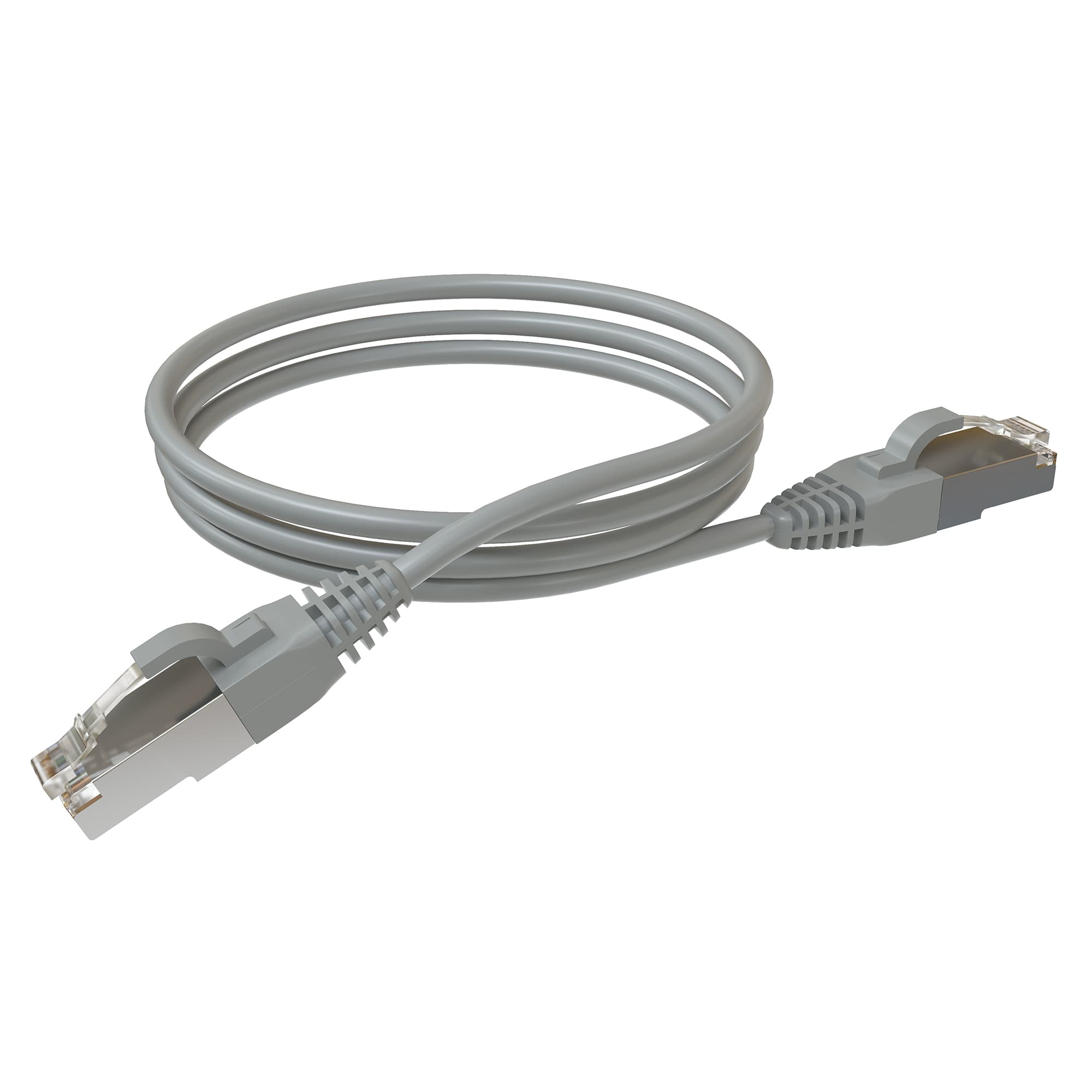 Патч-корд F/UTP, категория 5е, 2xRJ45, экранированный, серый, LSZH, 2 м