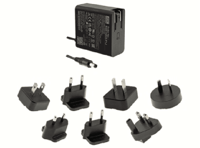 AC-DC адаптер настен., медицин., пром. 28.1Вт, вход 80...264B AC 47...63 Гц, 113...370B DC, выход 5B/5.63А, 62x30x65мм, -30...+70°С, сертиф.2xMOPP/ CCC /BSMI/ PSE, оснащен универсальным разъёмом для 5-ти типов сменных вилкок АС, выходной разъем 11, диам. 5.5х2.1мм