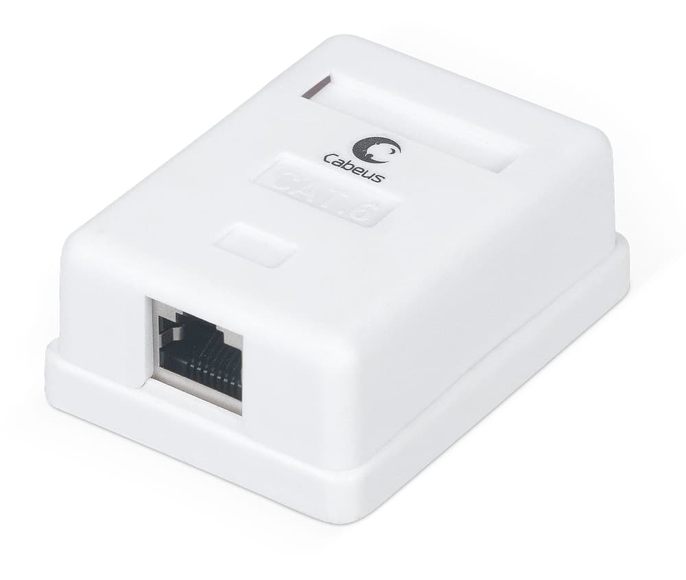 Розетка компьютерная RJ-45(8P8C), категория 6, экранированная, одинарная, внешняя, Dual IDC