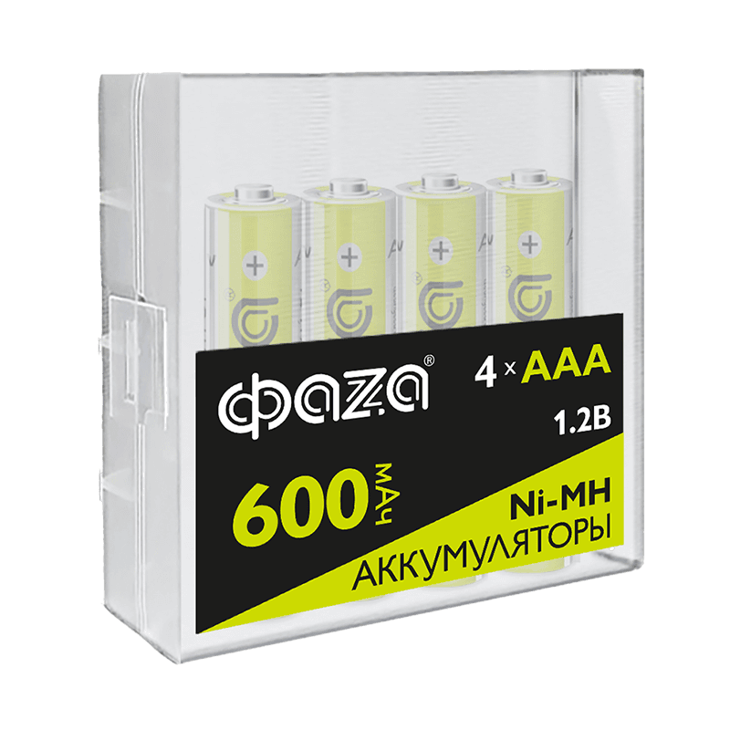 Аккумулятор Никель-Металлогидридные AAA  600мАч Ni-MH Box-4 ФАZА