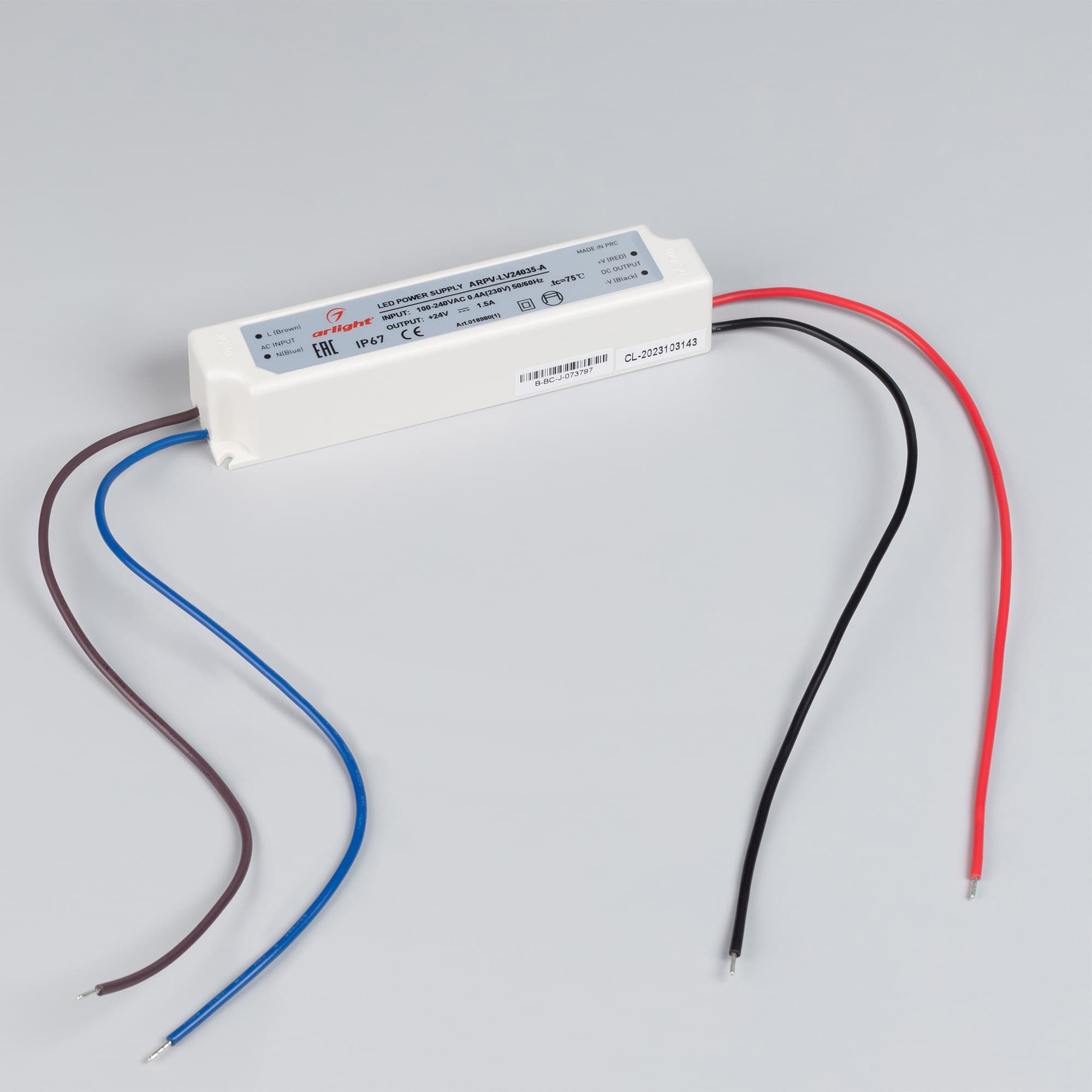 Блок питания ARPV-LV24035-A (24V, 1.5A, 35W) ( IP67 Пластик, 3 года)