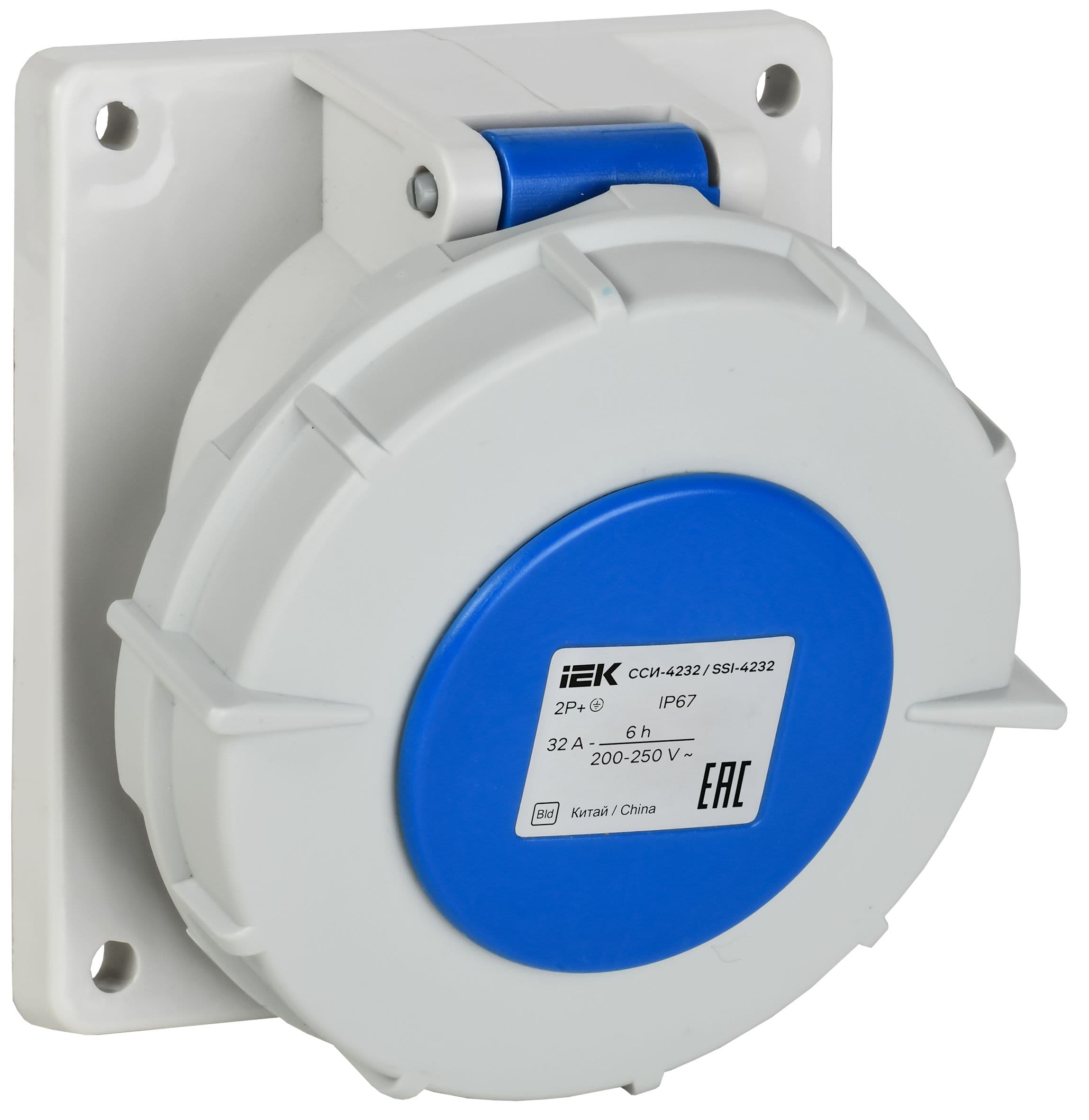 Розетка встраиваемая ССИ-4232 32А-6ч/220В 2P+PE IP67 IEK