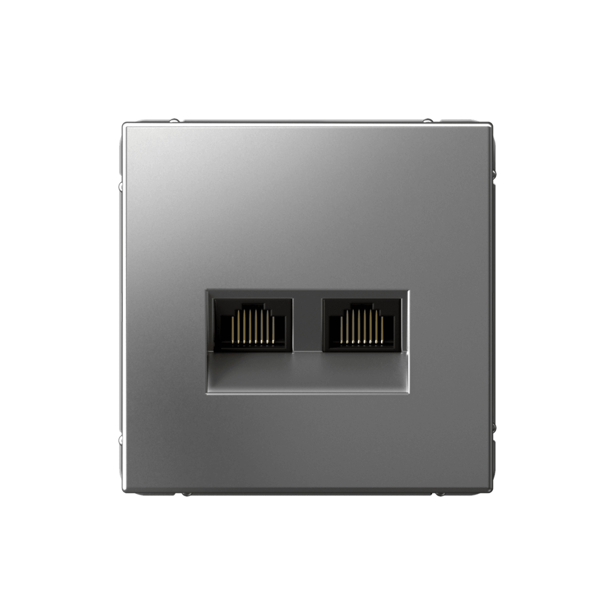 ARTGALLERY РОЗЕТКА двойная компьютерная RJ45+RJ45, кат. 5е, механизм, СТАЛЬ