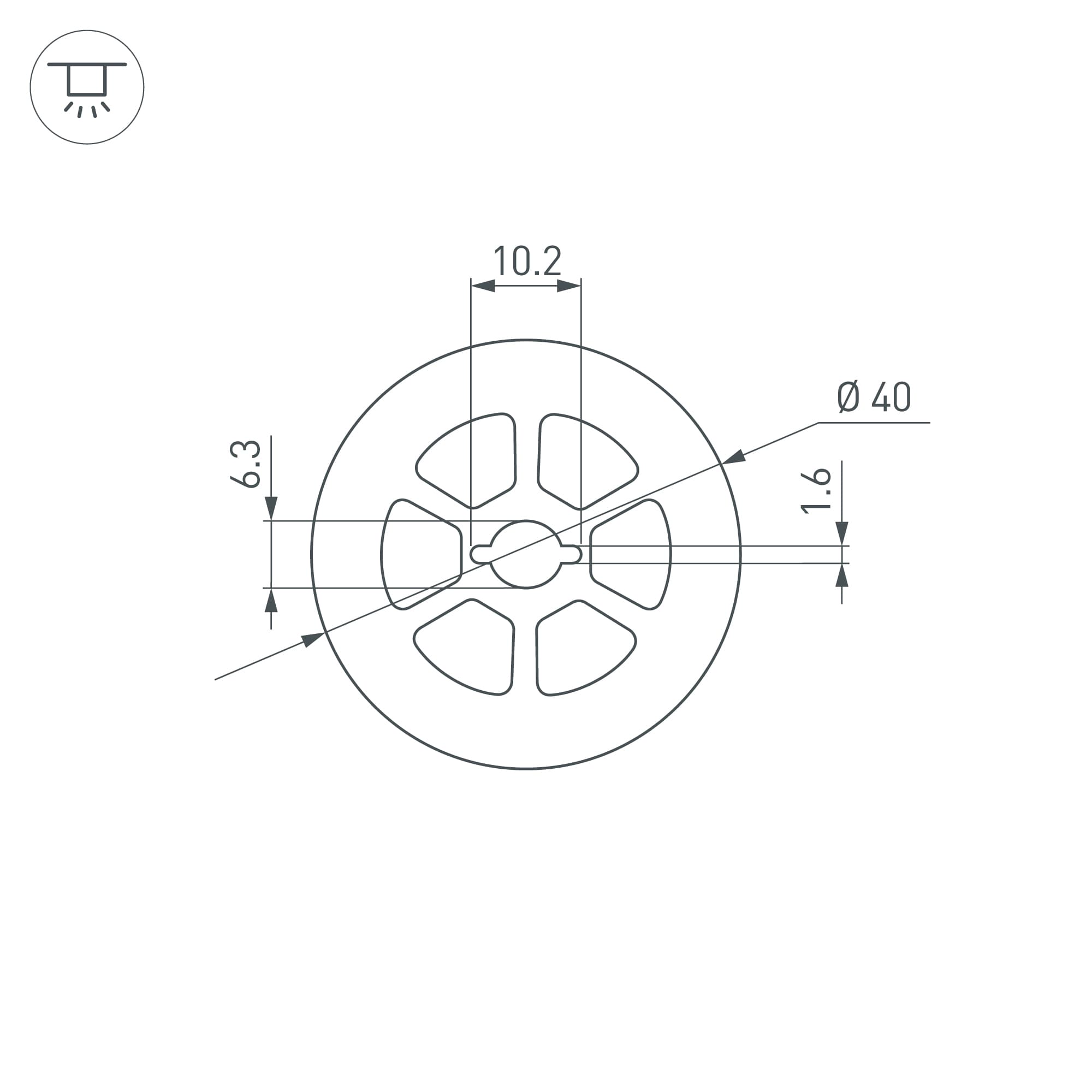 Профиль силиконовый WPH-FLEX-D40-360deg-S10-5m WHITE (Силикон)