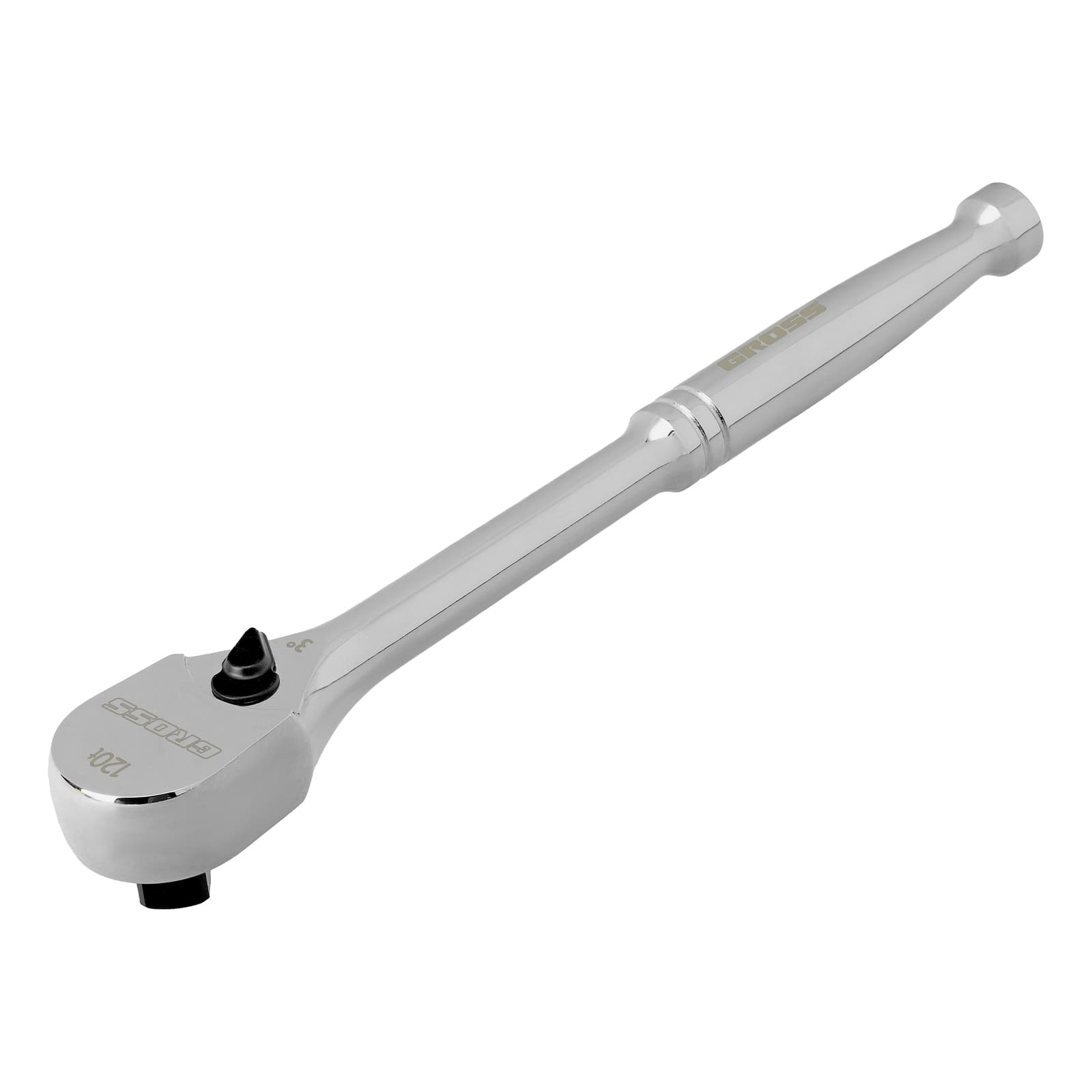 Ключ-трещотка 1/2', CrV, 120 зубьев, цельнометаллический, хром
