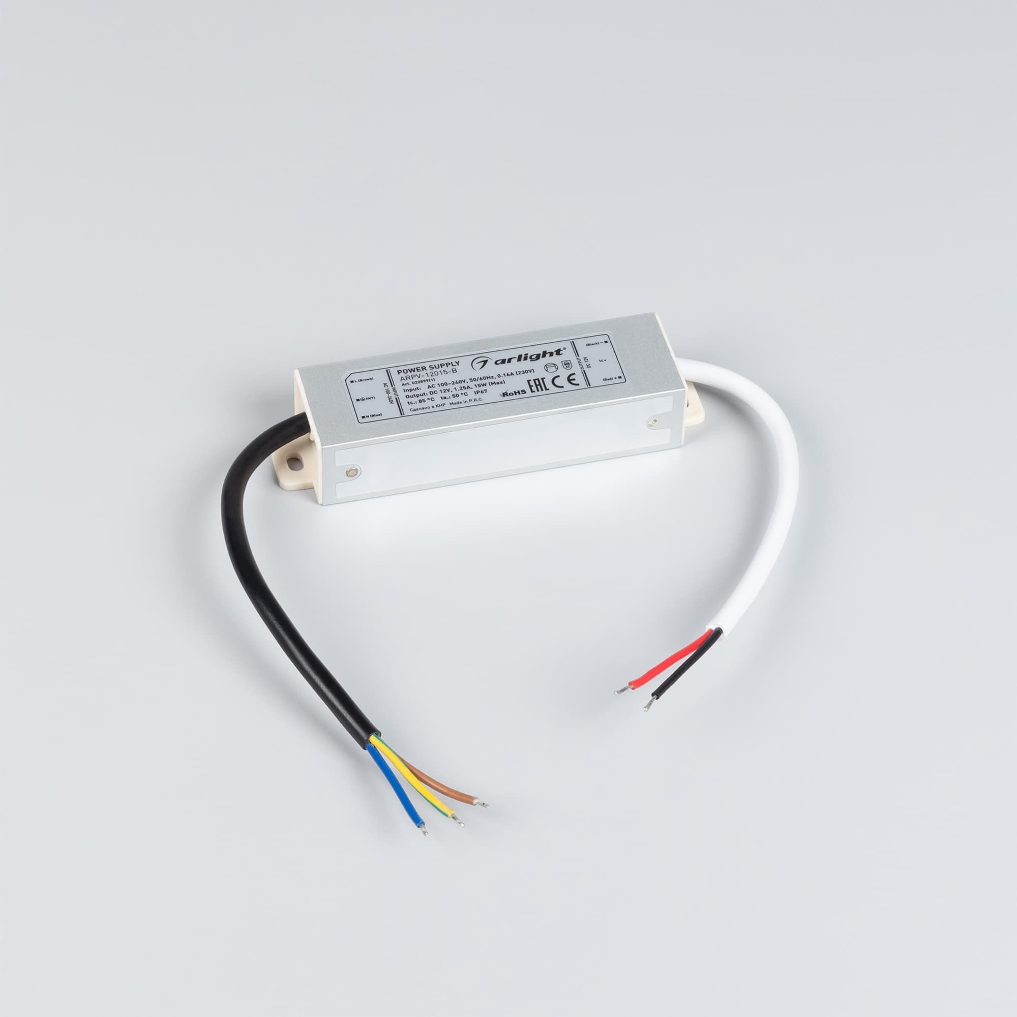 Блок питания ARPV-12015-B (12V, 1.3A, 15W) (IP67 Металл, 3 года)
