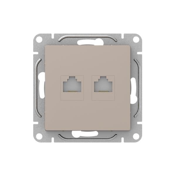 Механизм розетки RJ45 - 2шт  (cat5)  кремовый Эпика EKF