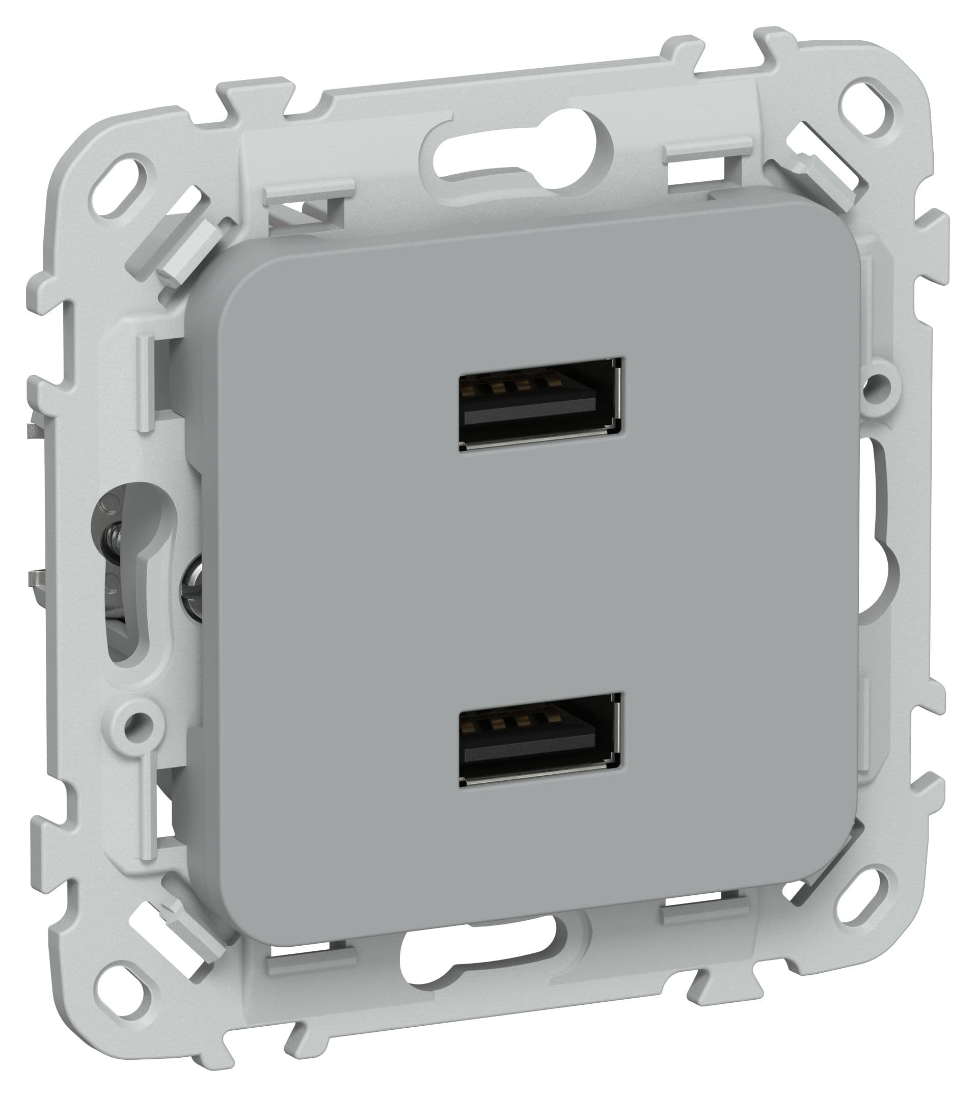 FLITE Розетка USB A+A 3,1А РЮ-2-ФлС серый IEK