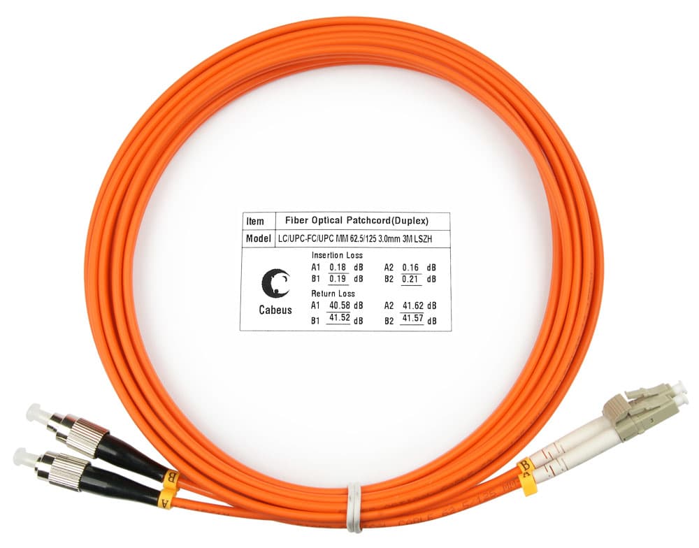 Патч-корд оптический duplex 3м LC-FC 62,5/125MM LSZH