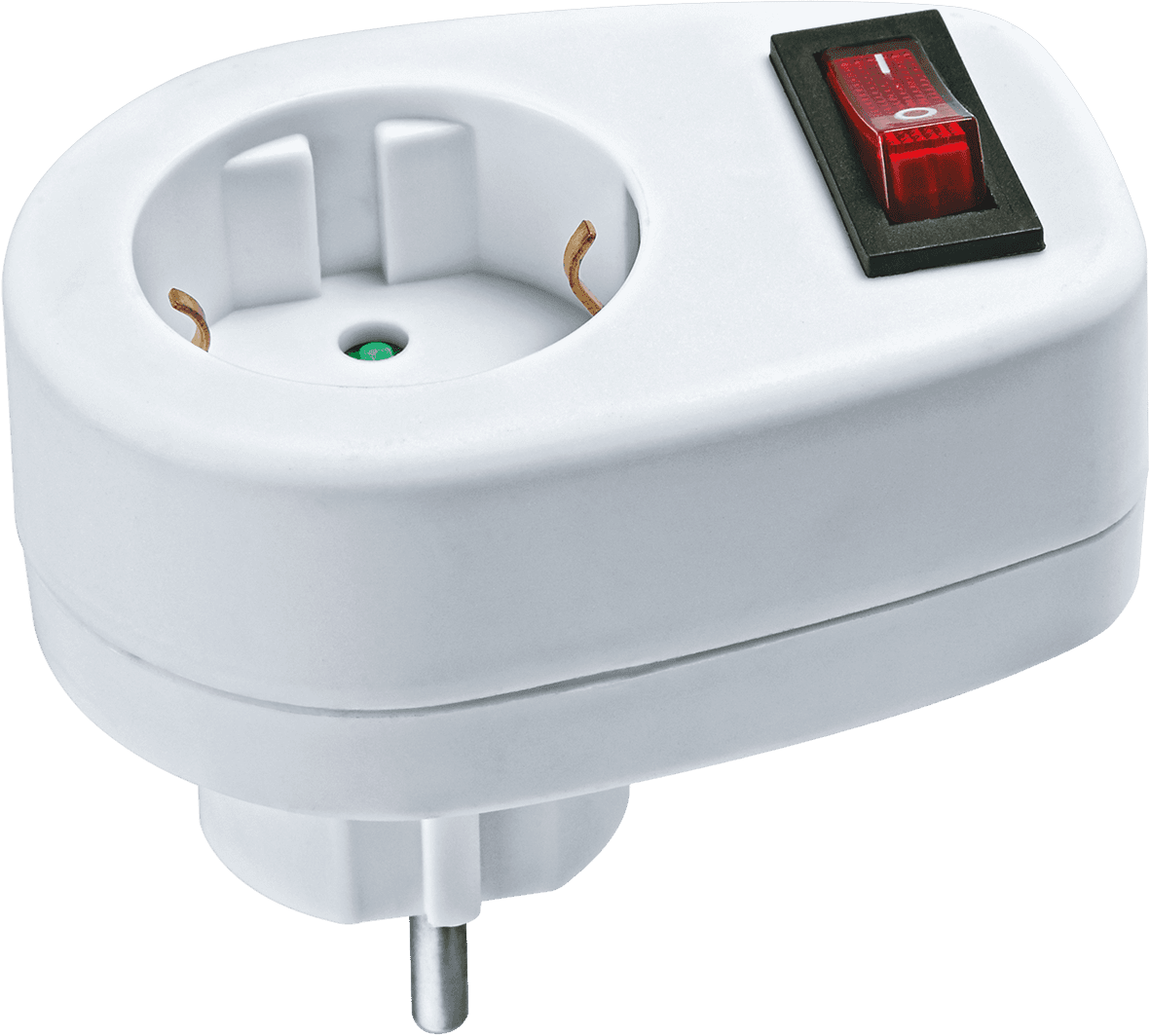 Переходник Navigator 94 669 NAD-1E-СS-WH 1гнездо с выключателем