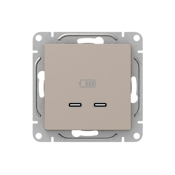 Механизм розетки USB-C - 2шт  кремовый Эпика EKF