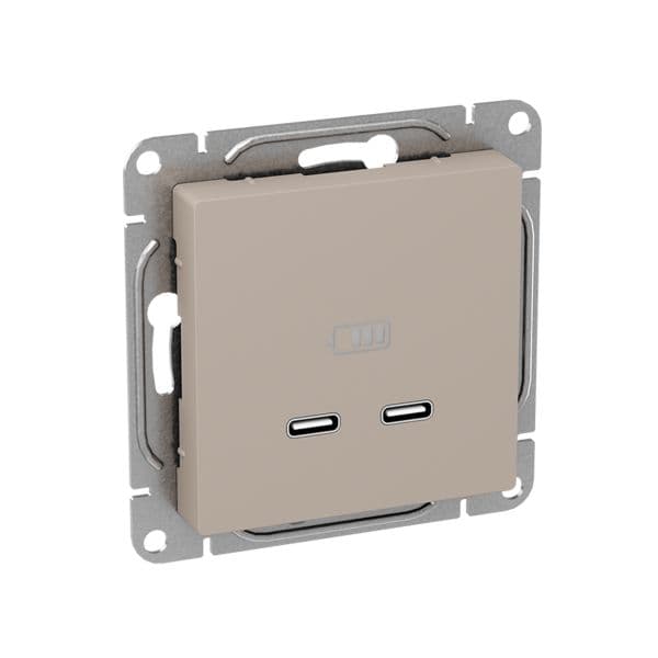 Механизм розетки USB-C - 2шт  кремовый Эпика EKF