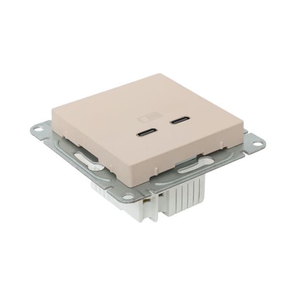 Механизм розетки USB-C - 2шт  кремовый Эпика EKF