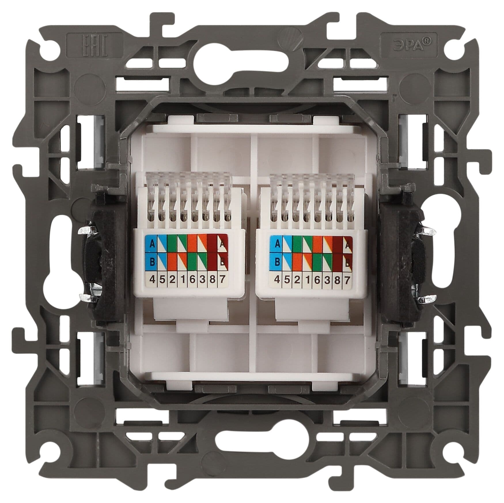Розетка 2хRJ45, Эра Elegance, белый, 14-3108-01