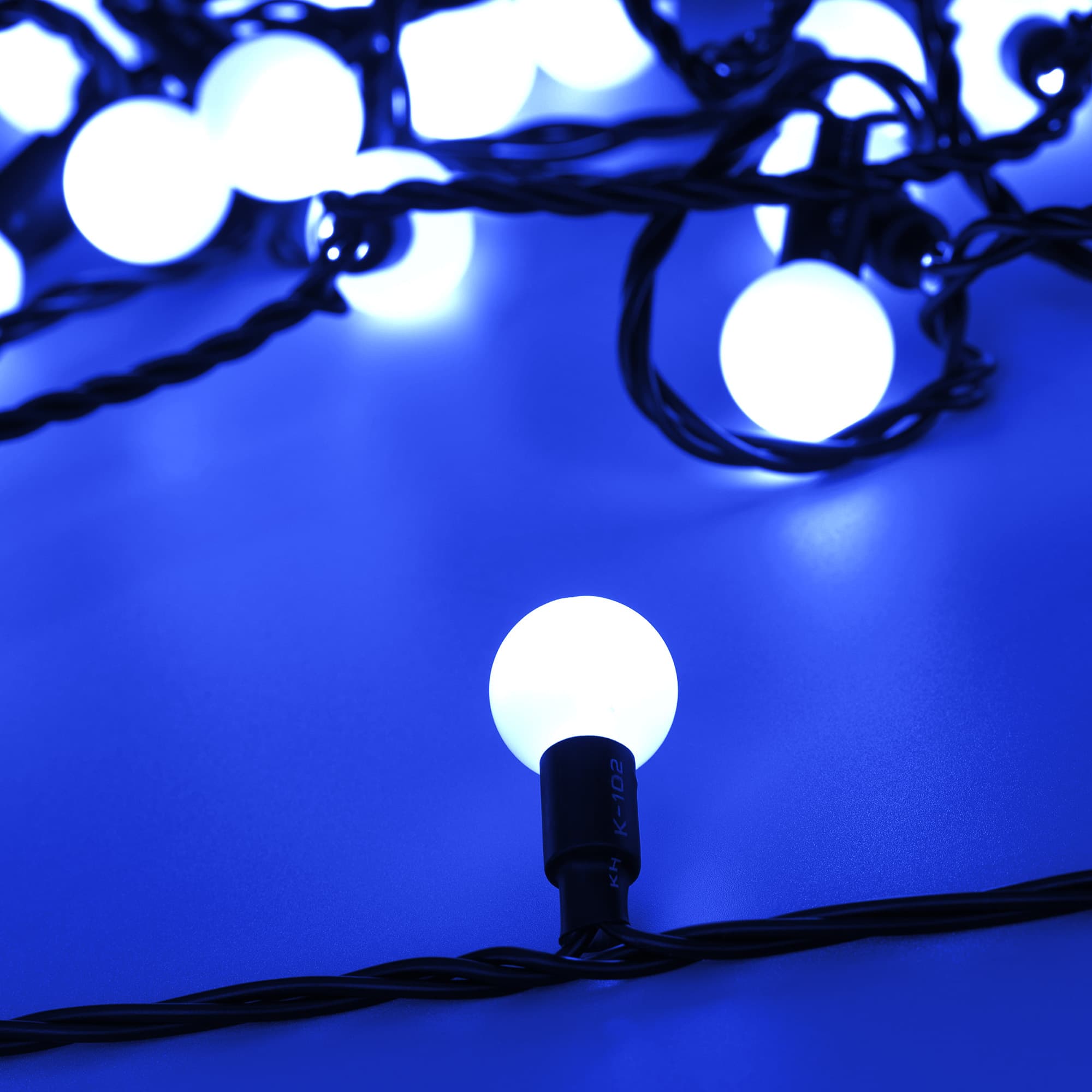 Гирлянда светодиодная декоративная ARD-BALL-CLASSIC-D23-10000-BLACK-80LED BLUE 230V, 3.5W ARDCL, IP65