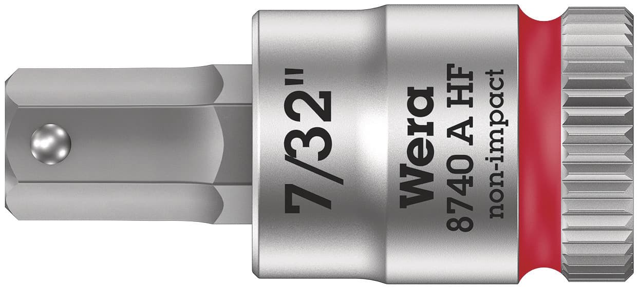Головка торцевая 8740 A Hex-Plus HF Zyklop со вставкой под внутренний шестигранник DR 1/4 с функцией фиксации крепежа 7/32X28 мм