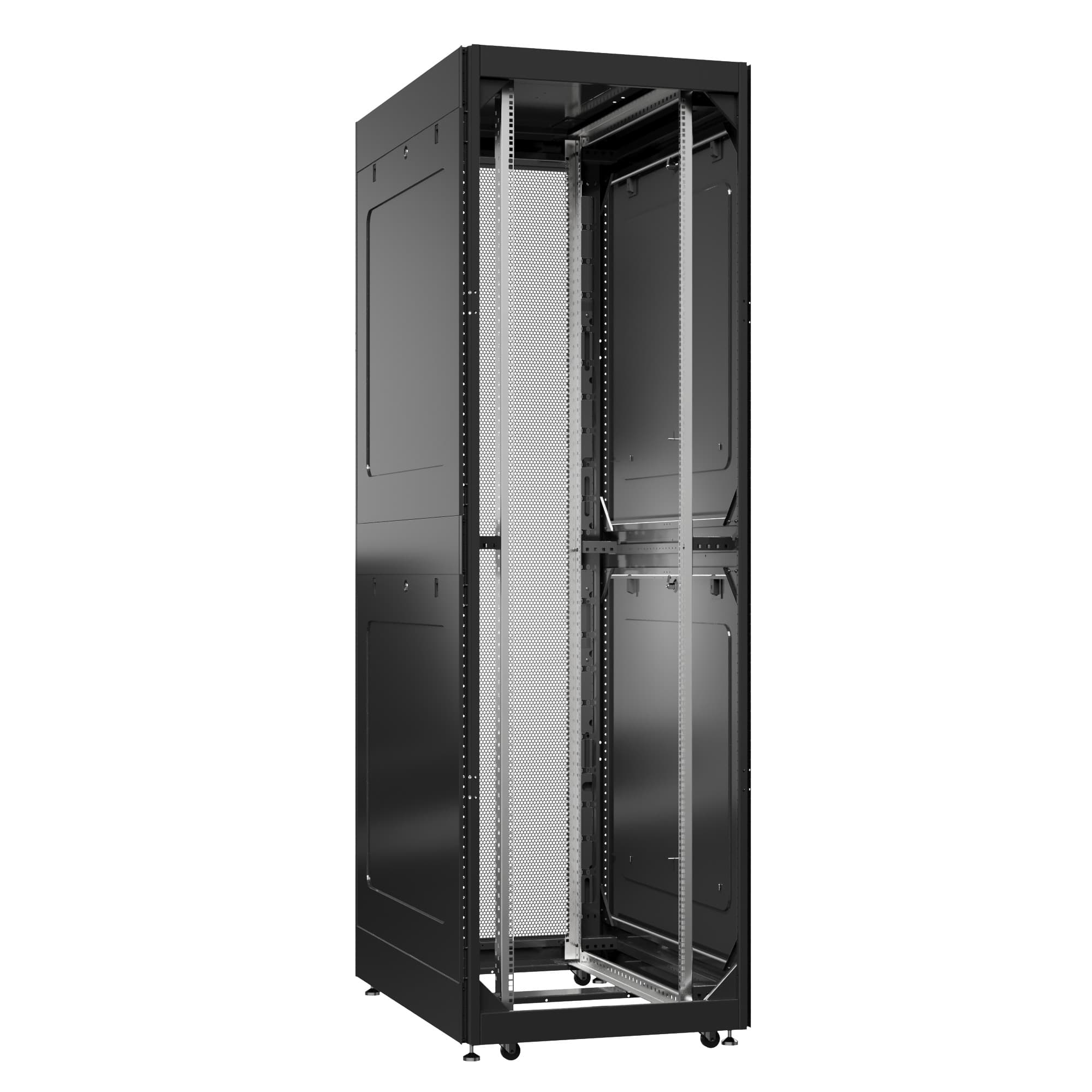 Шкаф серверный 42U 800х1200 передняя дверь: без. задняя дверь: двустворчатая глухой металл IP51. боковые панели: глухой металл. цвет: черный RAL9005