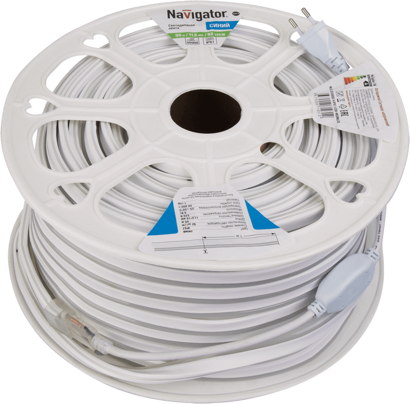 Лента светодиодная 9Вт/м 220В синий IP67 92LED/м NLS-2835-NEONLED 20м