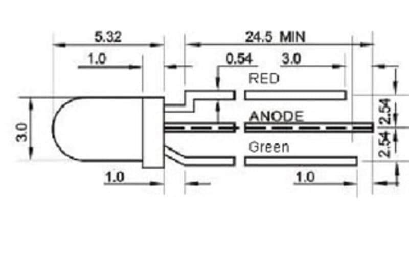 Светодиод ARL-3514EGW/3L (anode) (ARL, 3мм (круглый))