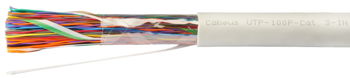 Витая пара U/UTP Cat 3 100 пар 24 AWG solid PVC нг(А)-LS