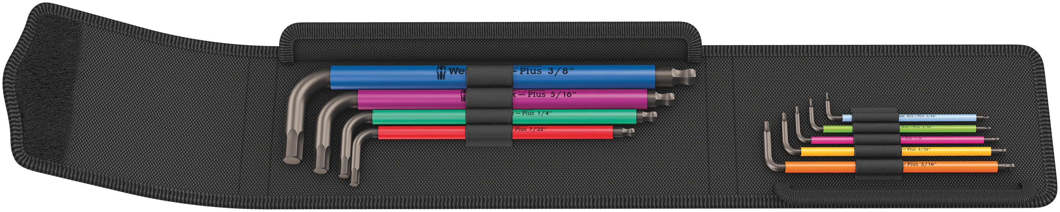 Набор Г-образных ключей 950/9 Hex-Plus Multicolour Imperial BlackLaser 1 с шаром 1.5 - 10 мм 9 предметов