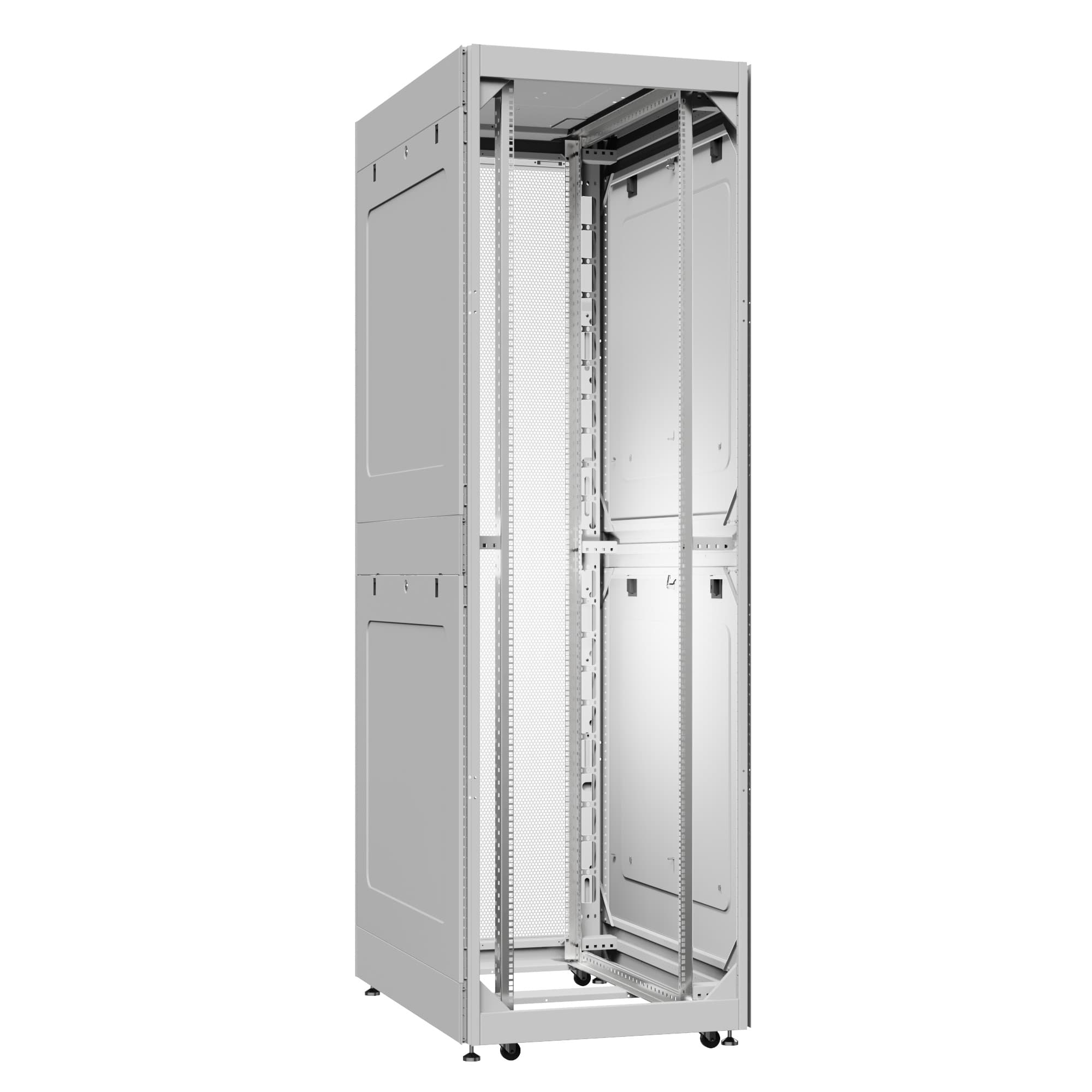 Шкаф серверный 42U 800х1200 передняя дверь: без. задняя дверь: двустворчатая глухой металл IP51. боковые панели: глухой металл. цвет: серый RAL7035