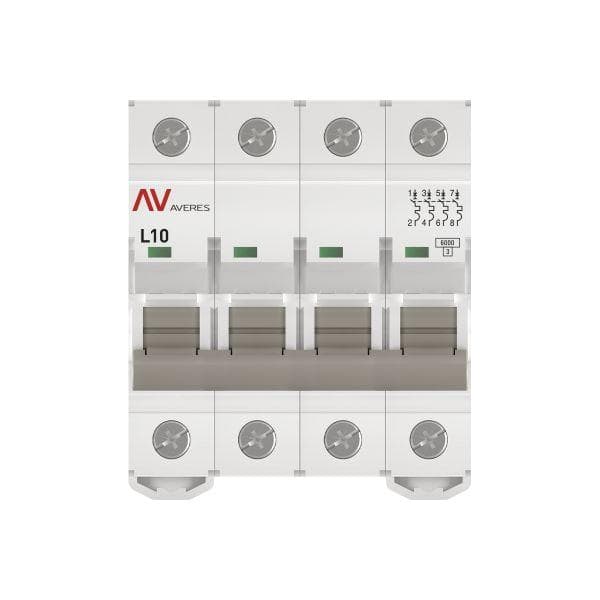 Выключатель автоматический AV-6 4P 10A (L) 6kA AVERES