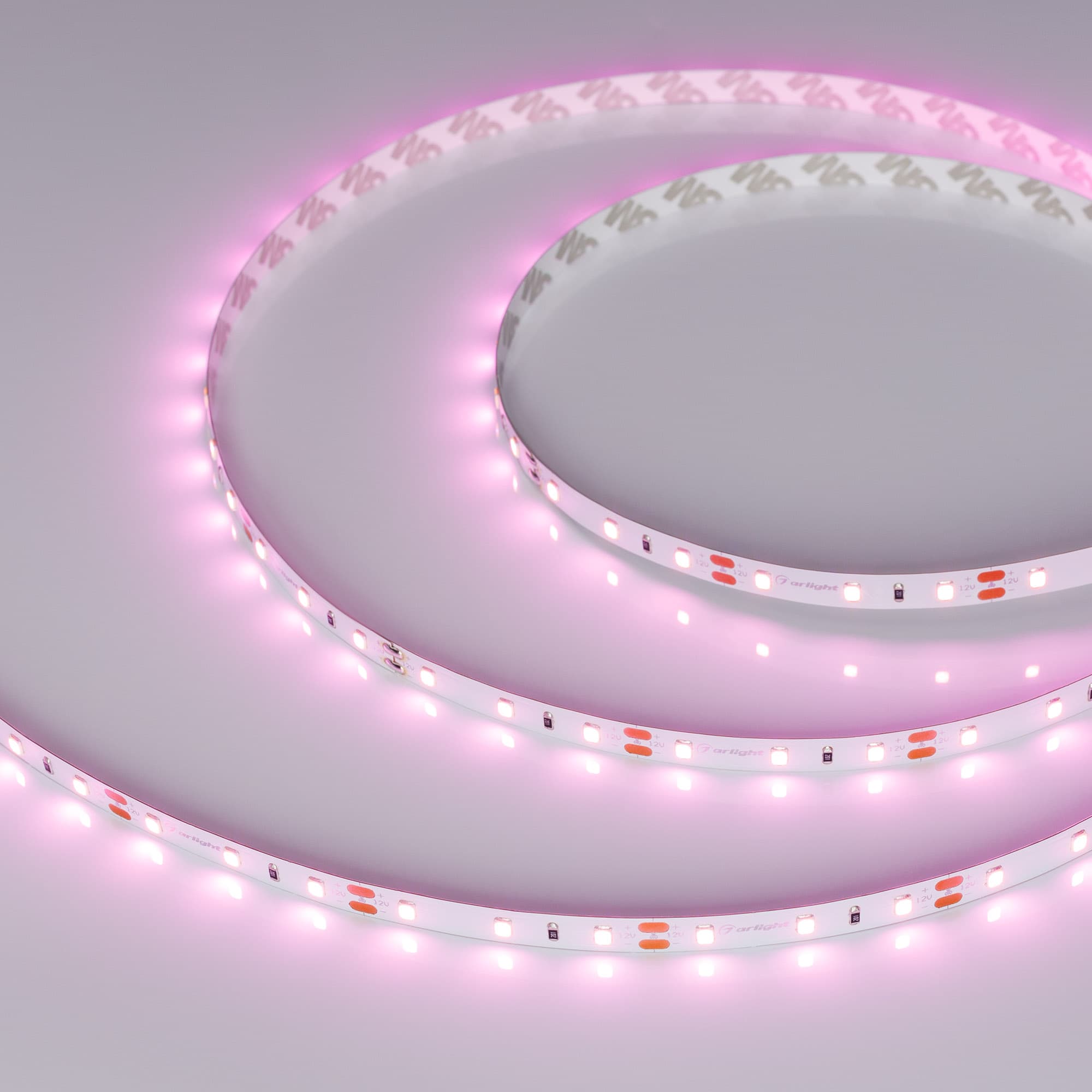 Лента светодиодная 4.8 Вт/м 12В Розовый IP20 60LED/м RT-A60-8-11mm SMD 2835 5 м