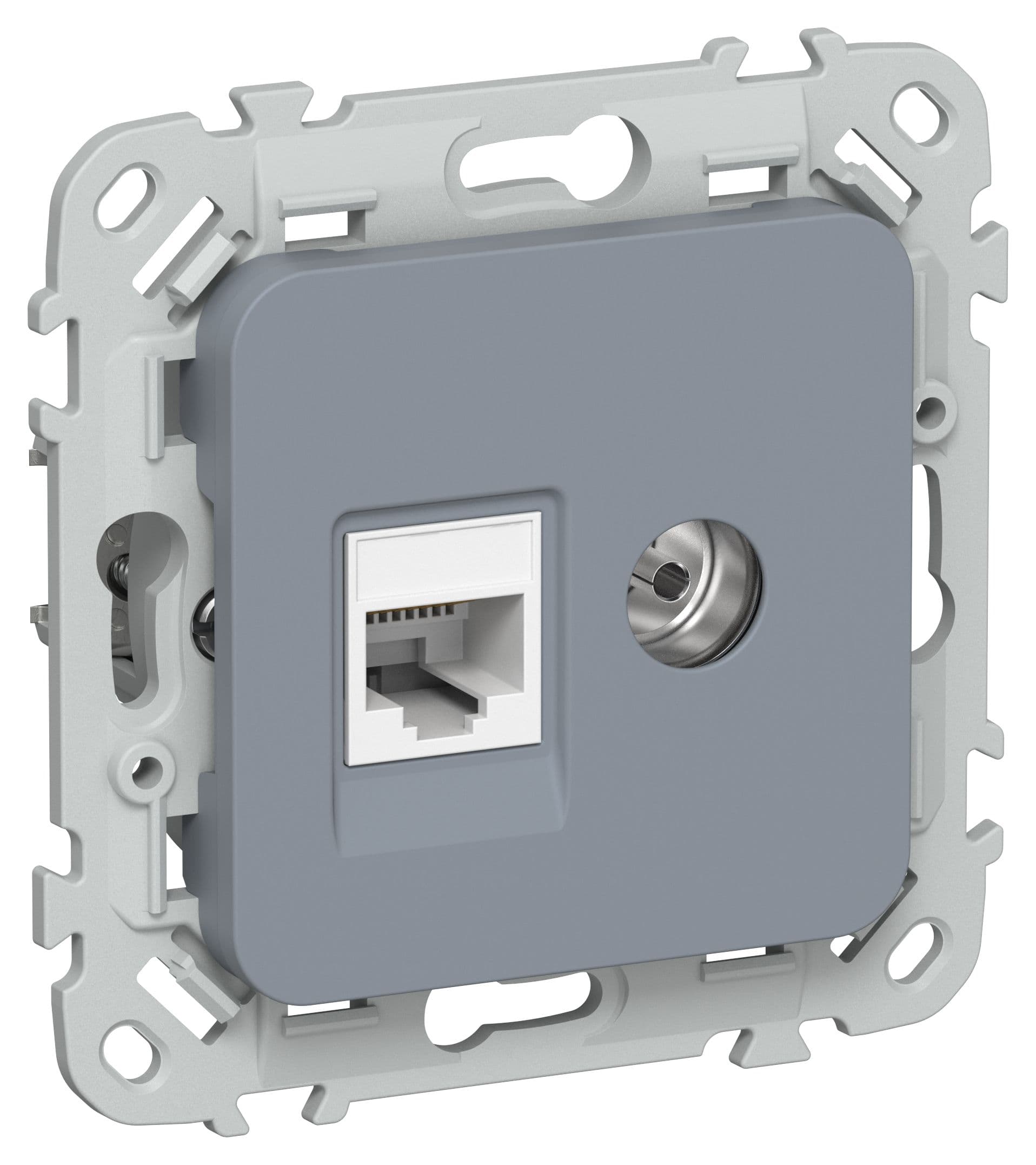 FLITE Розетка 2-местная RJ45/TV категория 5Е UTP РКТВ5е-2-0-ФлМ маренго IEK