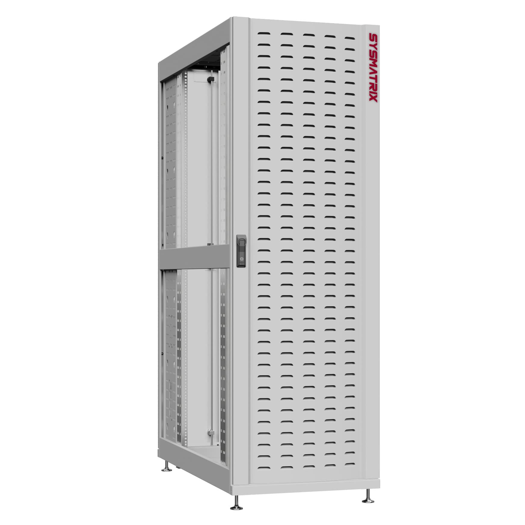 Шкаф серверный 48U 800х1070 передняя дверь: протект IP41. задняя дверь: двустворчатая глухой металл IP51. боковые панели: без. цвет: серый RAL7035