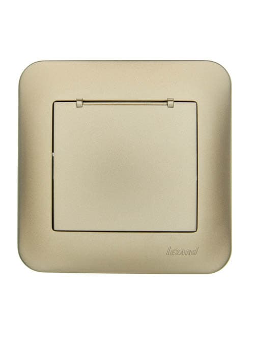 ASTI Розетка с заземлением с крышкой, 16 А, золото Lezard 7081-3636-123B