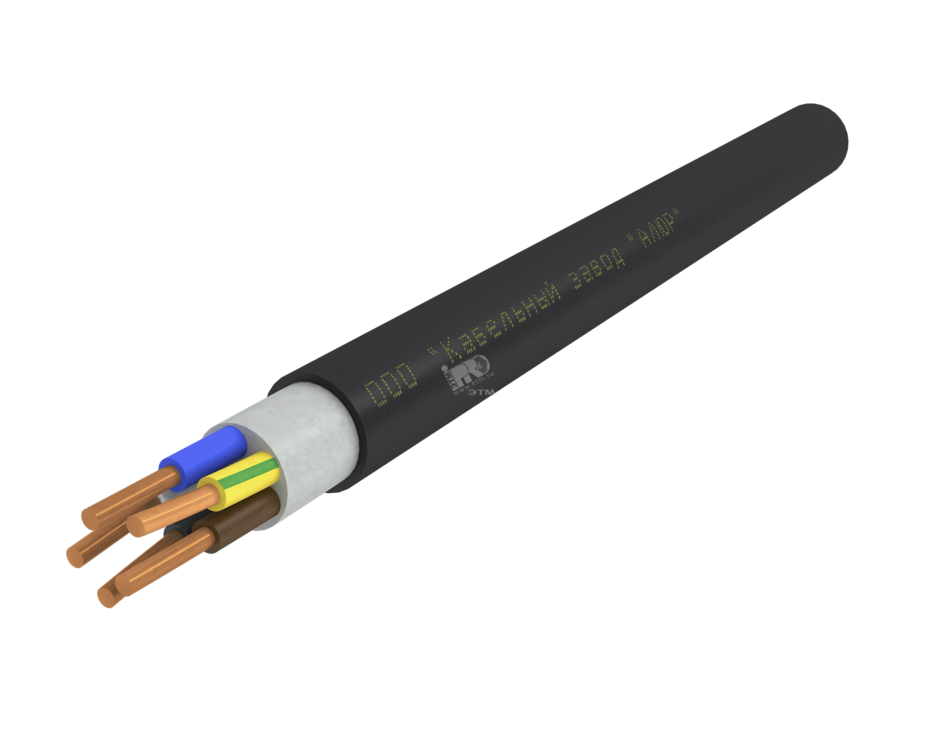 Кабель силовой ППГнг(А)-HF 5х1.5ок(N.PE)-1 однопроволочный черный (бухта)