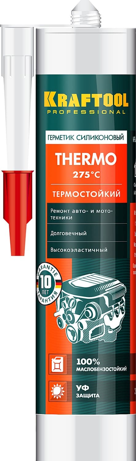 Герметик термостойкий силиконовый Thermo 300 мл красный