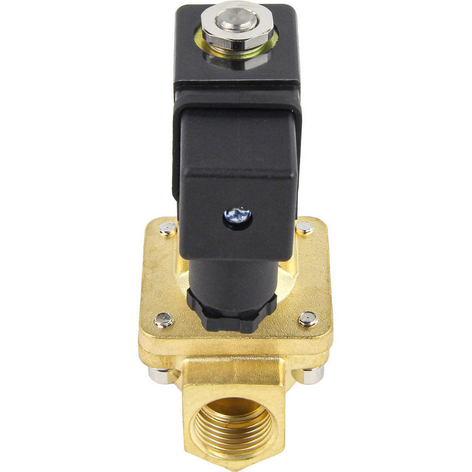 Клапан электромагнитный VS2W-400N-PU-NC 3/8'' Ду10 Ру10 латунный, пилотный НЗ, NBR, катушка 24В