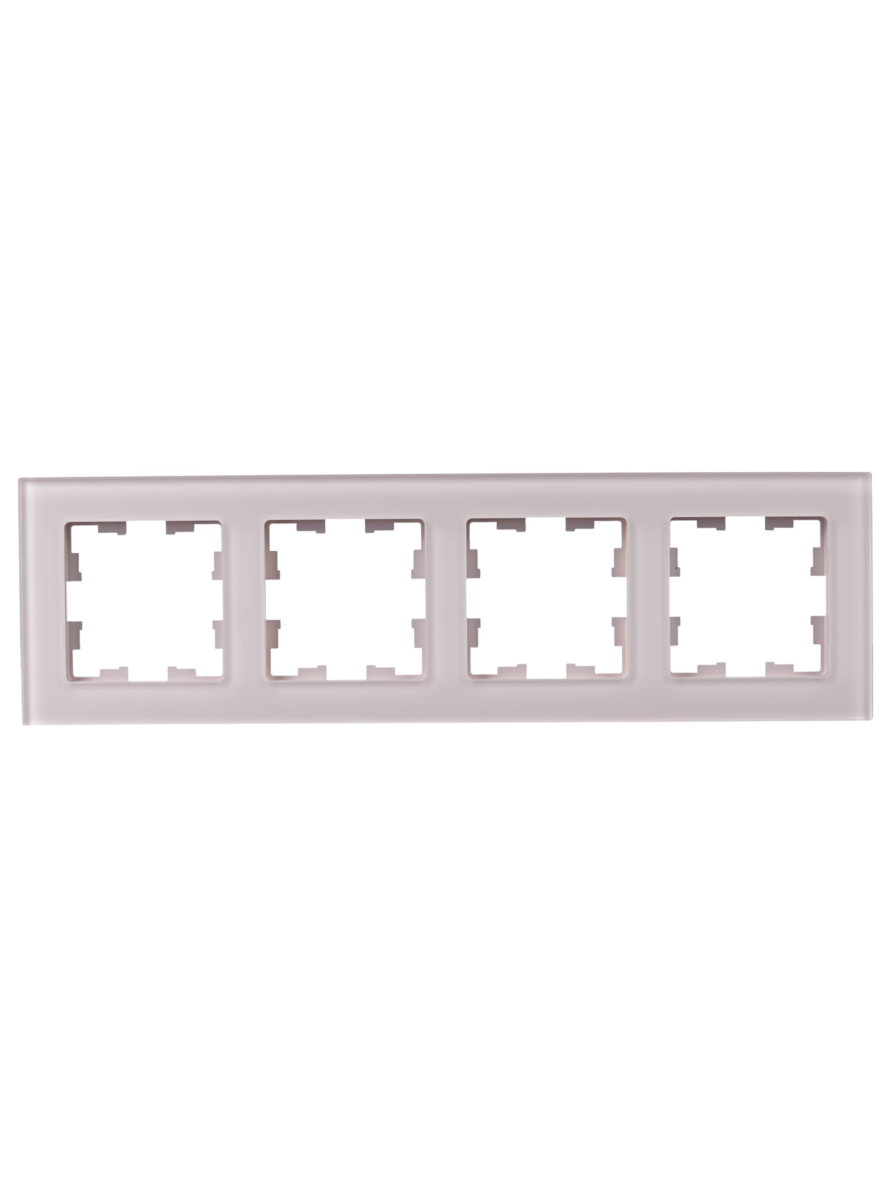 BRITE Рамка 4 поста РУ-4-2-Бр стекло розовый матовый IEK