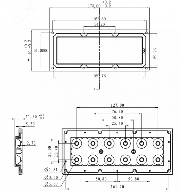 Оптика вторичная DK-173-12H1-30deg (2x6-Dk 30deg) с уплотнителем