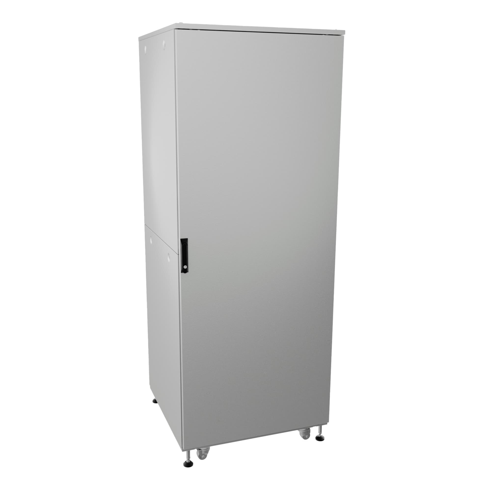 Шкаф напольный разобранный 19'' IT-CQE-N 47U 600x600 мм, крыша с вырубкой, сплошная металл и сплошная металл, двойные боковые панели, серый RAL7035