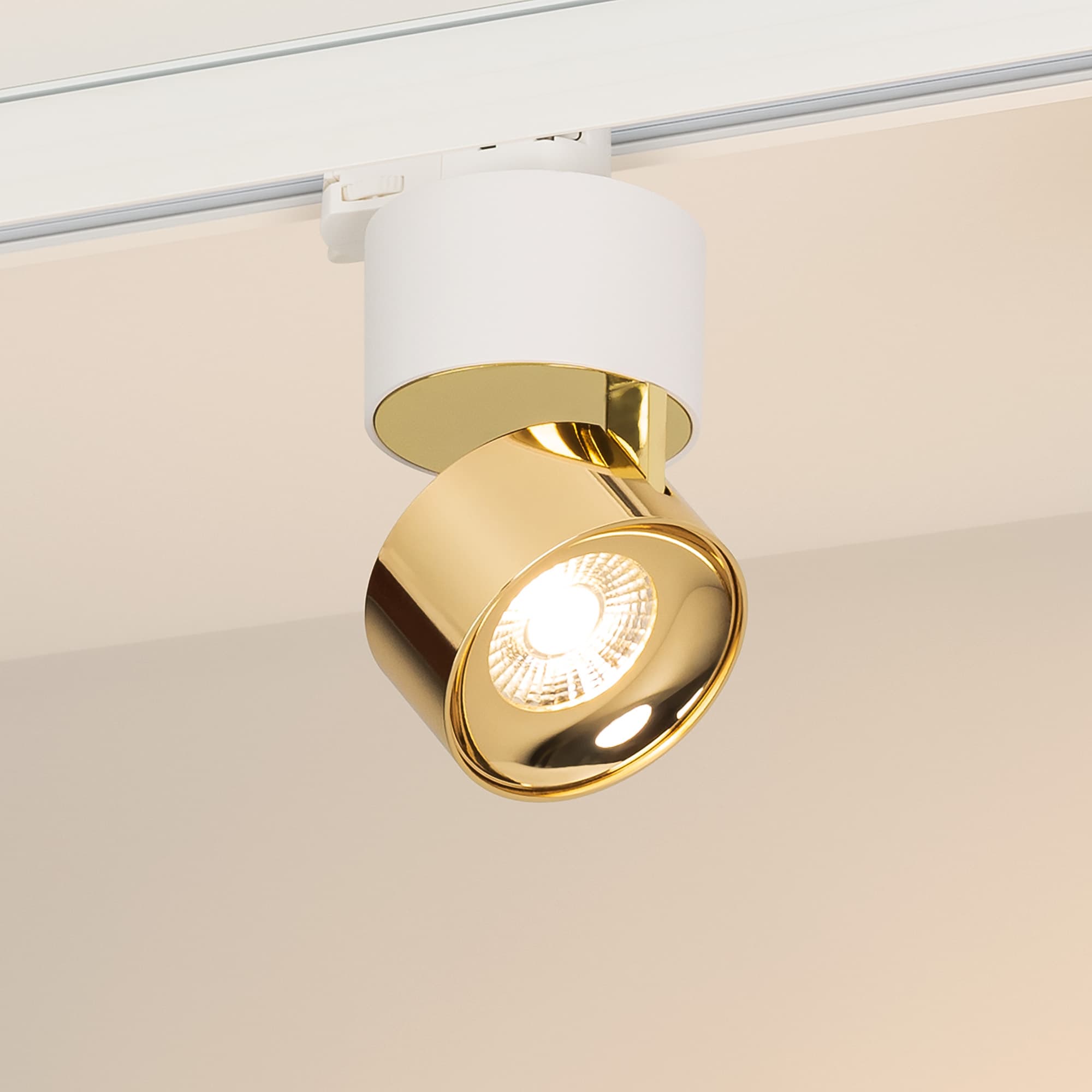Светильник светодиодный трековый SP-PLURIO-TRACK-4TR-R77-9W Warm3000 (WH-BRS, 36 deg, 230 В) (ARL, IP20 Металл, 3 года)
