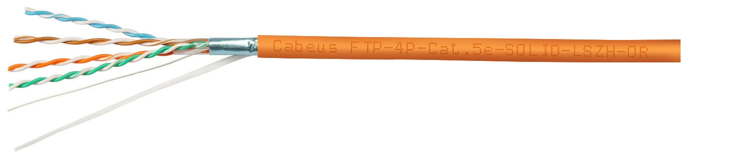 Витая пара F/UTP Cat 5e 4 пары 24 AWG solid LSZH нг(А)-HF 100м