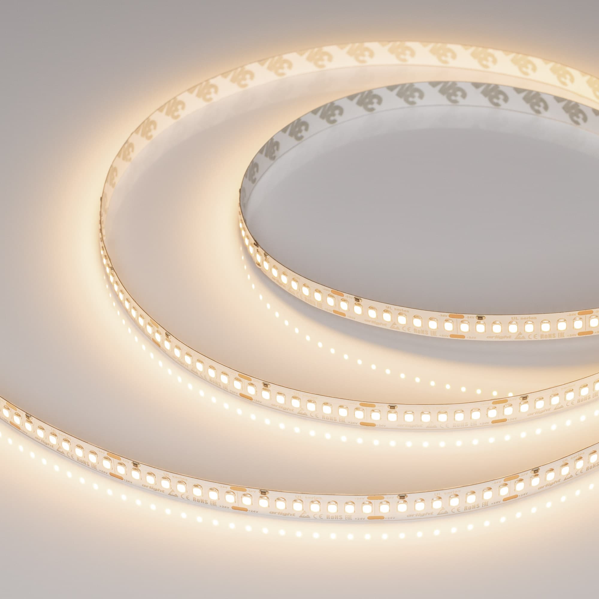 Лента светодиодная 20 Вт/м 24В IP20 3000K 200LED/м UL-A200-10mm SMD 2835 5 м