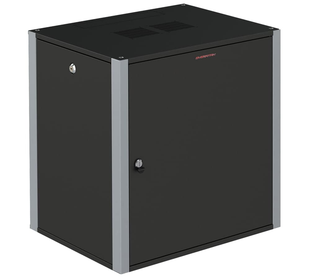 Шкаф телекоммуникационный настенный 19' 22U дверь металл IP20. 600x450x1040mm(ШхГхВ) цвет черный(RAL 9004/RAL7000)